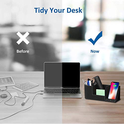 EasyAcc Qi-Certified Wireless Charging Stand with Multi-Device Organizer