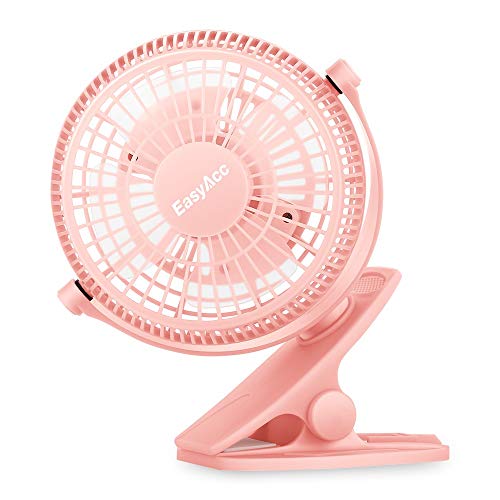EasyAcc 720° Rotation Desk USB Clip Fan - Pink