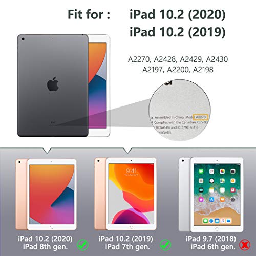 EasyAcc Ultra Thin Lightweight Case Compatible with iPad 8th Generation/iPad 10.2 2020 2019/ iPad 7th Generation - Black