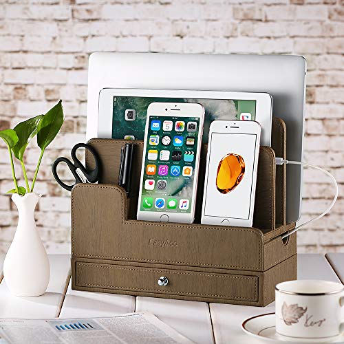 EasyAcc Multi-Device Organizer for Phones, Tablets and Accessories - Brown