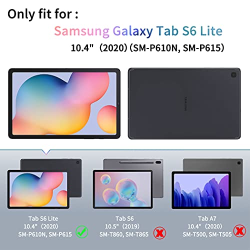 EasyAcc Hülle Kompatibel mit Samsung Galaxy Tab S6 Lite 2020 mit Panzerglas - Grau
