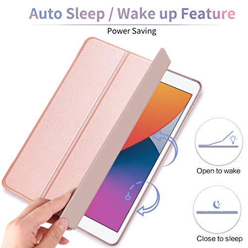 EasyAcc Ultra Thin Lightweight Case Compatible with iPad 8th Generation/iPad 10.2 2020 2019/ iPad 7th Generation - Rose Gold