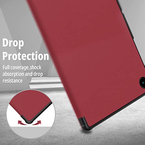 EasyAcc PU Leather Case for Samsung Galaxy Tab A8 10.5 Inch 2021 -Wine Red