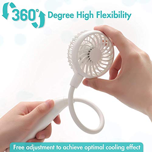 EasyAcc 2600mAh High Flexibility Portable Neck Fan -White