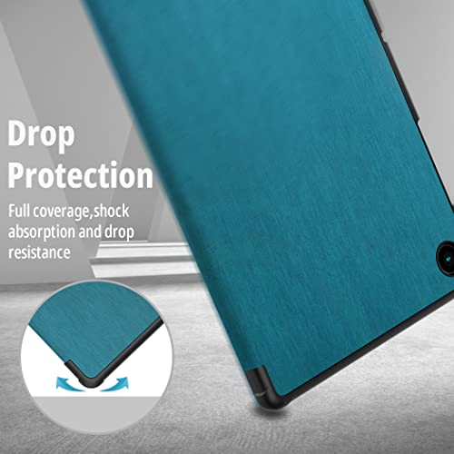 EasyAcc PU Leather Case for Samsung Galaxy Tab A8 10.5 Inch 2021 -Peacock Blue
