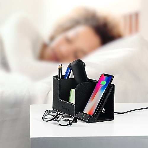 EasyAcc Qi-Certified Wireless Charging Stand with Multi-Device Organizer
