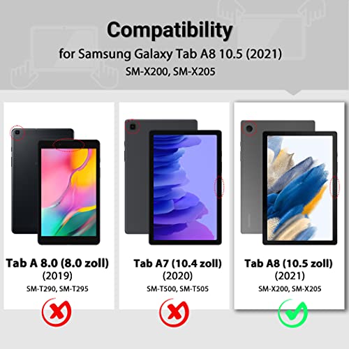 EasyAcc Hülle für Samsung Galaxy Tab A8 10.5 2021 -Schwarz