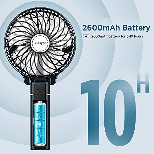EasyAcc Handheld Electric USB Fans with 2600mAh USB Rechargeable Battery