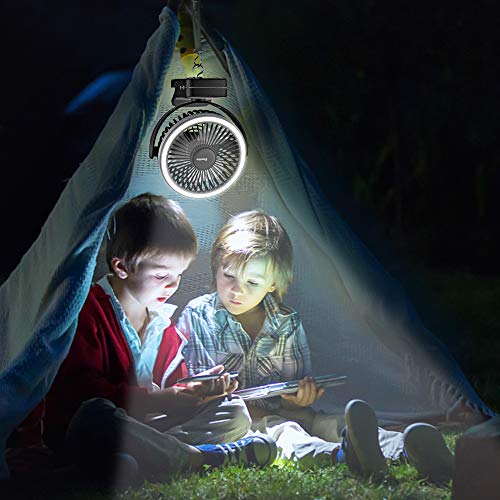 EasyAcc 6700mAh Battery Camping Fan with LED Lights