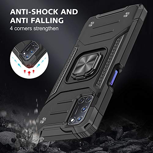 EasyAcc Shockproof Protective Case for Samsung Galaxy A72 5G with 2 Pack Screen Protector and 2 Pack Camera Lens -Black