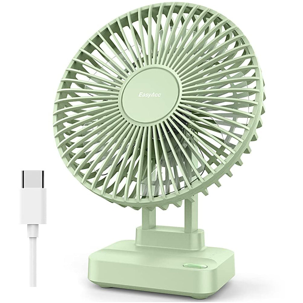 EasyAcc 90° Adjustable USB Desk Fan - Green